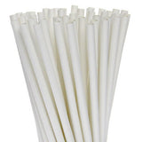 Disposable Cups: 50 Pack White Drinking Straws Biodegradable Eco Paper Birthday Party Event Bistro Bar Cafe Take Away