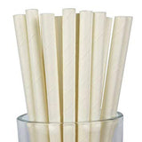Disposable Cups: 50 Pack White Drinking Straws Biodegradable Eco Paper Birthday Party Event Bistro Bar Cafe Take Away