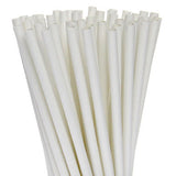 Disposable Cups: 50 Pack White Drinking Straws Biodegradable Eco Paper Birthday Party Event Bistro Bar Cafe Take Away