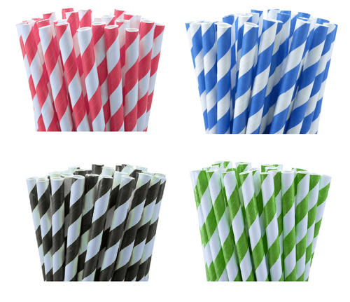 Disposable Cups: 50 Pack White Drinking Straws Biodegradable Eco Paper Birthday Party Event Bistro Bar Cafe Take Away