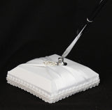 Paper Products: White Wedding Guest Book Register with Silver Pen Matching Stand Set 36 Lined Pages - White Sach Diamante Cover