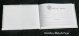 Paper Products: White Wedding Guest Book Register with Silver Pen Matching Stand Set 36 Lined Pages - White Sach Diamante Cover