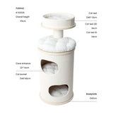 Cat Furniture: HONEYPOTCAT PURRING Multi-Level Sisal Barrel Cat Tower  - 95cm