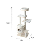 Cat Furniture: HONEYPOTCAT PURRING Multi-Tier Plush & Sisal Deluxe Cat Tree - 153cm