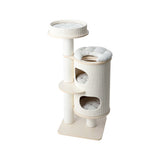 Cat Furniture: HONEYPOTCAT PURRING Plush & Sisal Barrel Cat Tower - 122cm