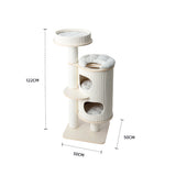 Cat Furniture: HONEYPOTCAT PURRING Plush & Sisal Barrel Cat Tower - 122cm