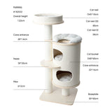 Cat Furniture: HONEYPOTCAT PURRING Plush & Sisal Barrel Cat Tower - 122cm