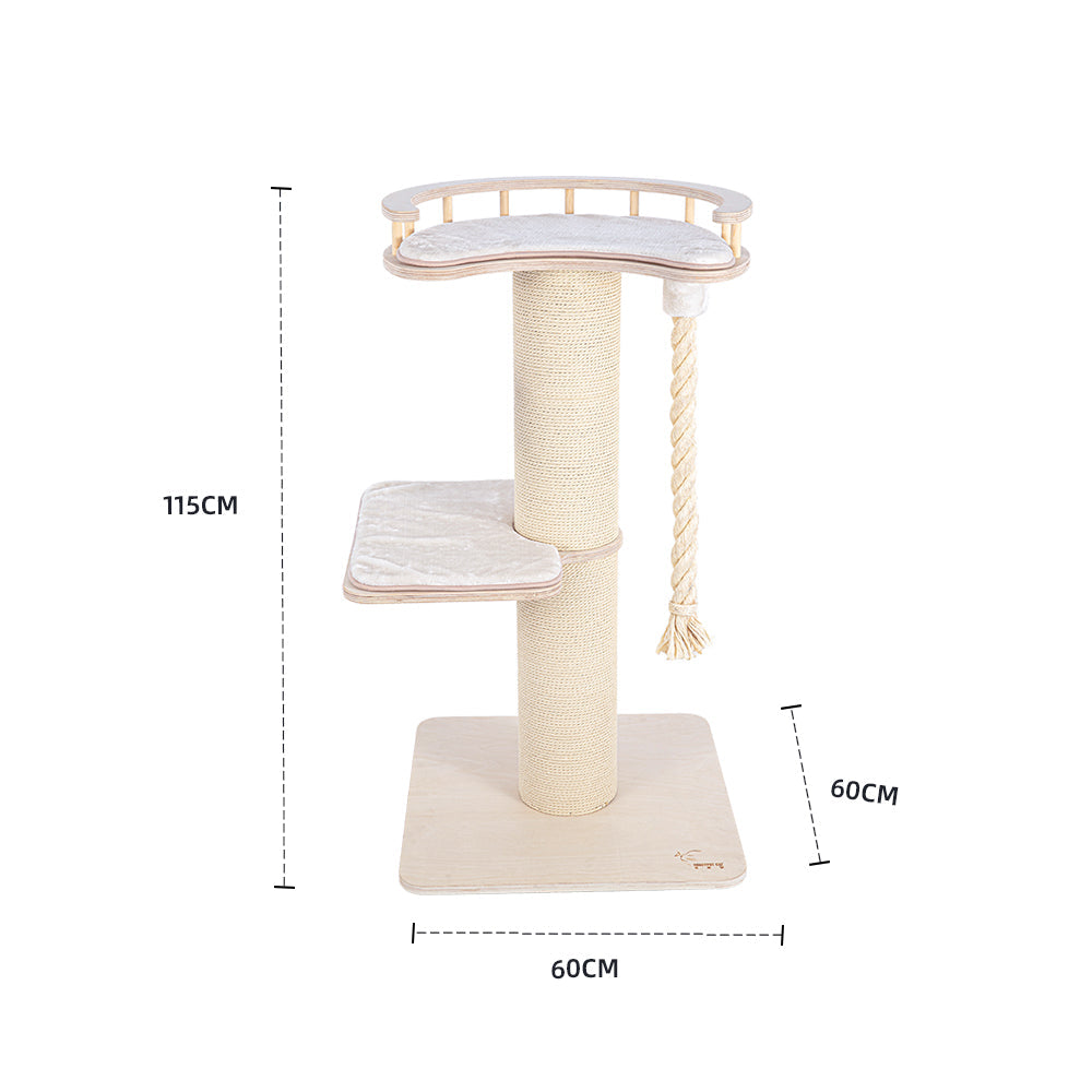 Cat Furniture: HONEYPOTCAT Tough & Play Sisal Scratch Tower - 115cm