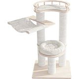 Cat Furniture: HONEYPOTCAT Leisure Loft With Hammock & Scratch Post - White Velvet - 127cm