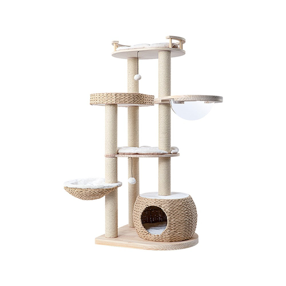 Cat Furniture: HONEYPOTCAT Cosy Woven Cat Perch - 141.5cm