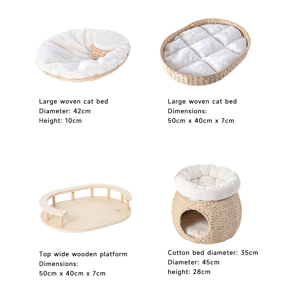 Cat Furniture: HONEYPOTCAT Cosy Woven Cat Perch - 141.5cm