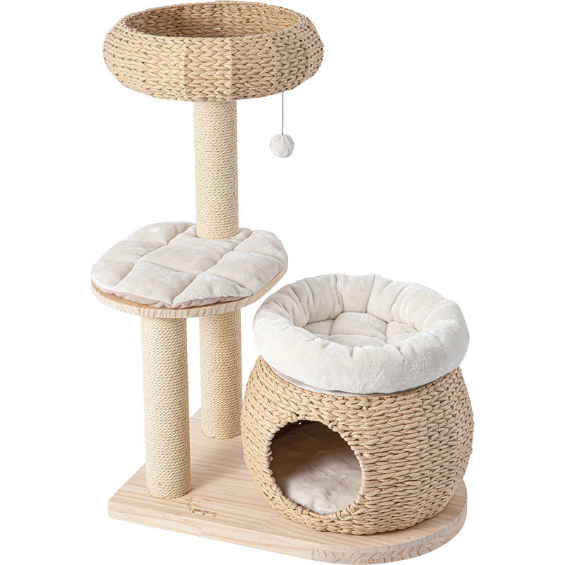 Cat Furniture: HONEYPOTCAT Plush Woven Cat Retreat - 93cm