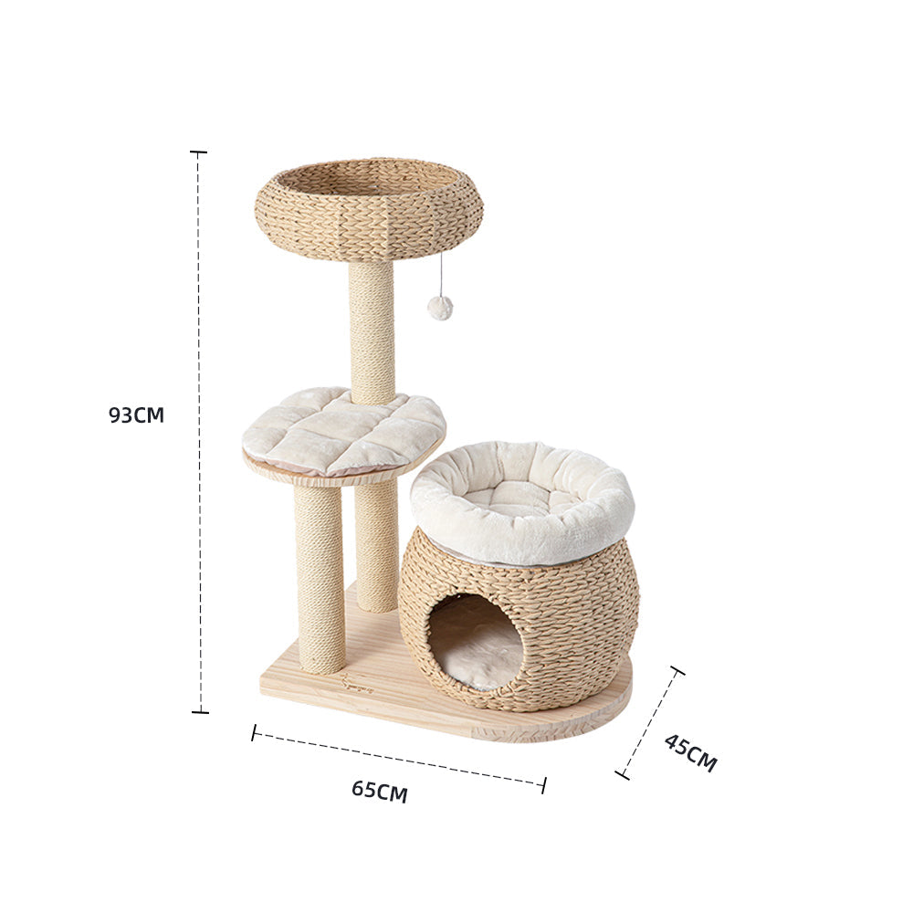 Cat Furniture: HONEYPOTCAT Plush Woven Cat Retreat - 93cm