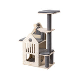Cat Furniture: HONEYPOTCAT Deluxe Two-Level Cat Villa - 113cm