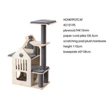 Cat Furniture: HONEYPOTCAT Deluxe Two-Level Cat Villa - 113cm