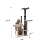 Cat Furniture: HONEYPOTCAT Grand Cat Mansion With Space Capsule - 148cm
