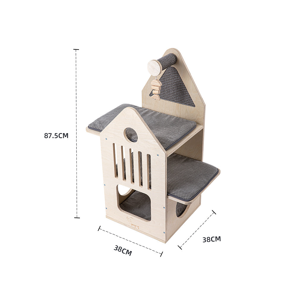 Cat Furniture: HONEYPOTCAT Cosy Cat Villa - 87.5cm