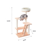 Cat Furniture: HONEYPOTCAT Serenity Plush Top Cat Tower - Wood Wax 125cm