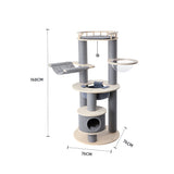 Cat Furniture: HONEYPOTCAT Majestic Reinforced Multi-Level Cat Tree With Hammock - 168cm