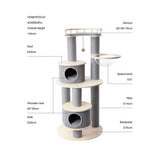 Cat Furniture: HONEYPOTCAT Majestic Reinforced Multi-Level Cat Tree  - 165cm