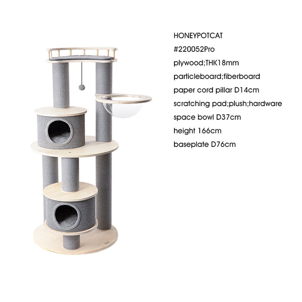Cat Furniture: HONEYPOTCAT Majestic Reinforced Multi-Level Cat Tree  - 165cm