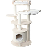 Cat Furniture: HONEYPOTCAT Enduring Comfort Sisal & Wood Tree - 128cm