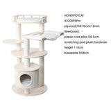 Cat Furniture: HONEYPOTCAT Enduring Comfort Sisal & Wood Tree - 128cm