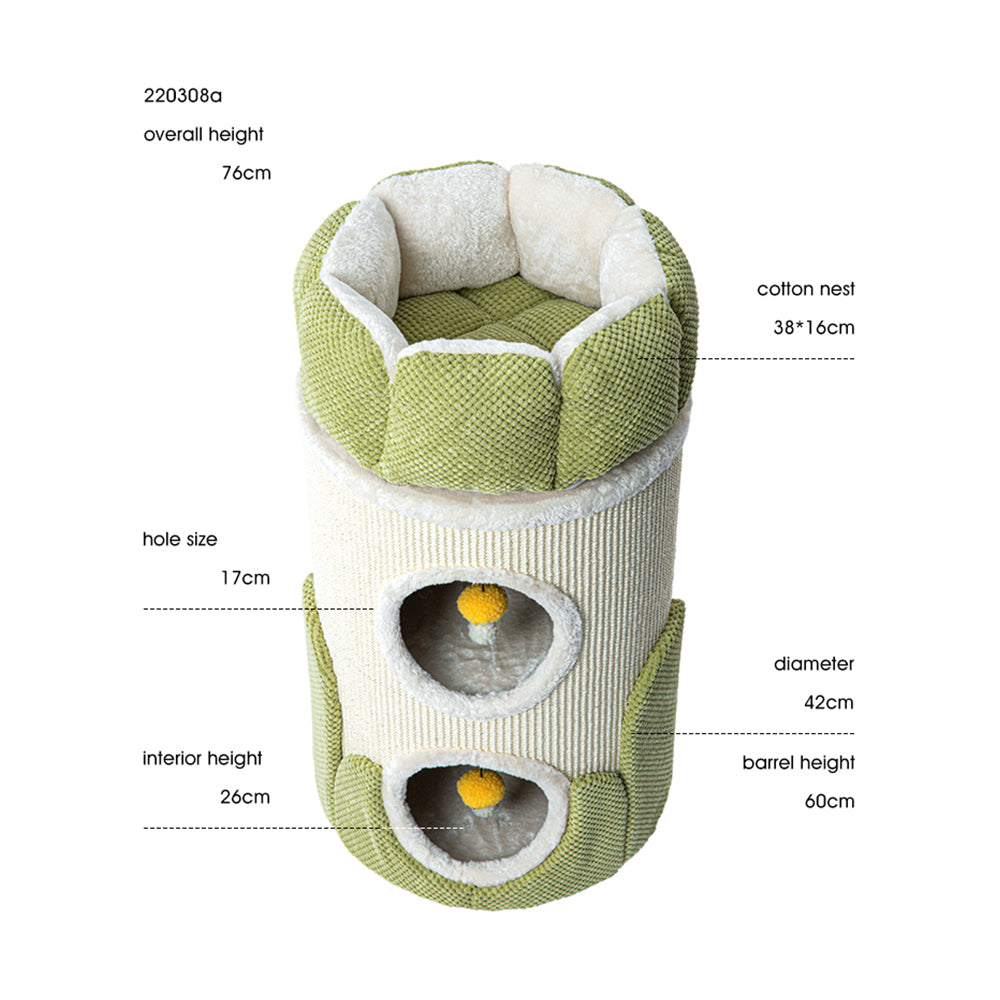 Cat Furniture: HONEYPOTCAT Arctic Snug Double Sisal Barrel  - 75cm