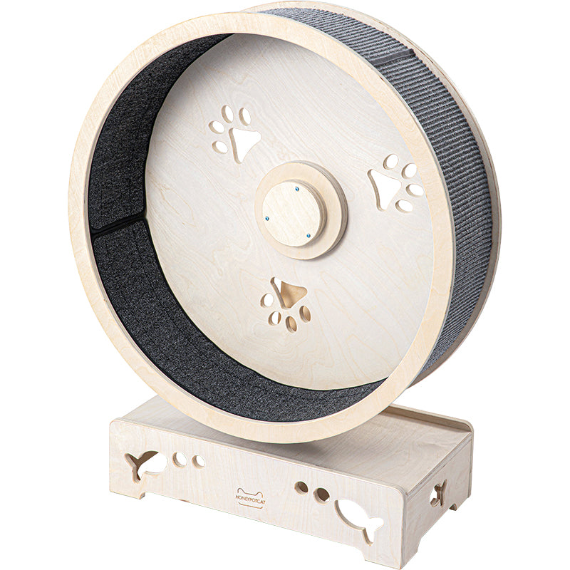 Cat Furniture: HONEYPOTCAT Fit & Fun Active Runner Wood Cat Wheel - Flex 93cm