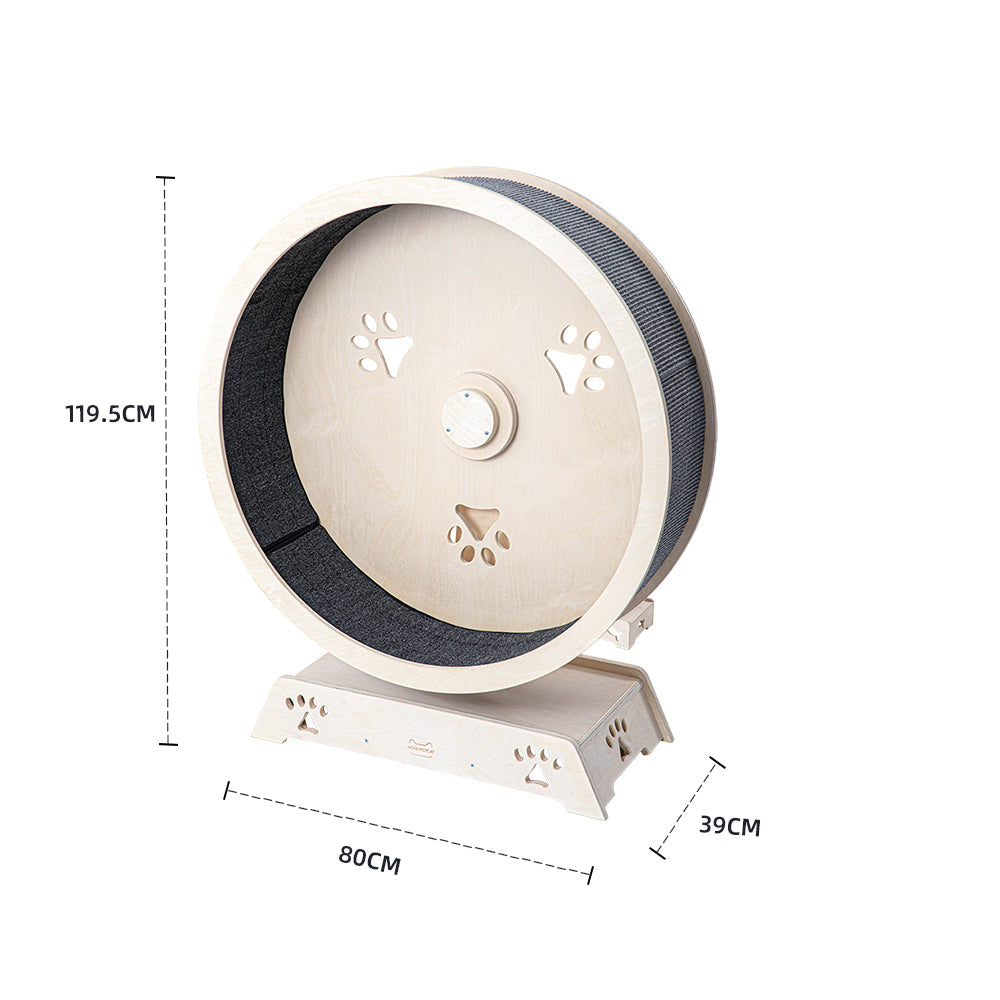 Cat Furniture: HONEYPOTCAT Fit & Fun Active Runner Wood Cat Wheel - Ultimate 119.5cm