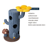 Cat Furniture: HONEYPOTCAT Solo Cactus Bloom Cat Tree - Blue 120.5cm