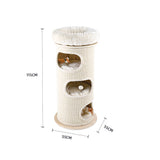 Cat Furniture: HONEYPOTCAT Cosy Sisal Barrel With Plush Top - Deluxe 115cm
