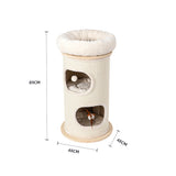 Cat Furniture: HONEYPOTCAT Cosy Sisal Barrel With Plush Top - Compact 89cm