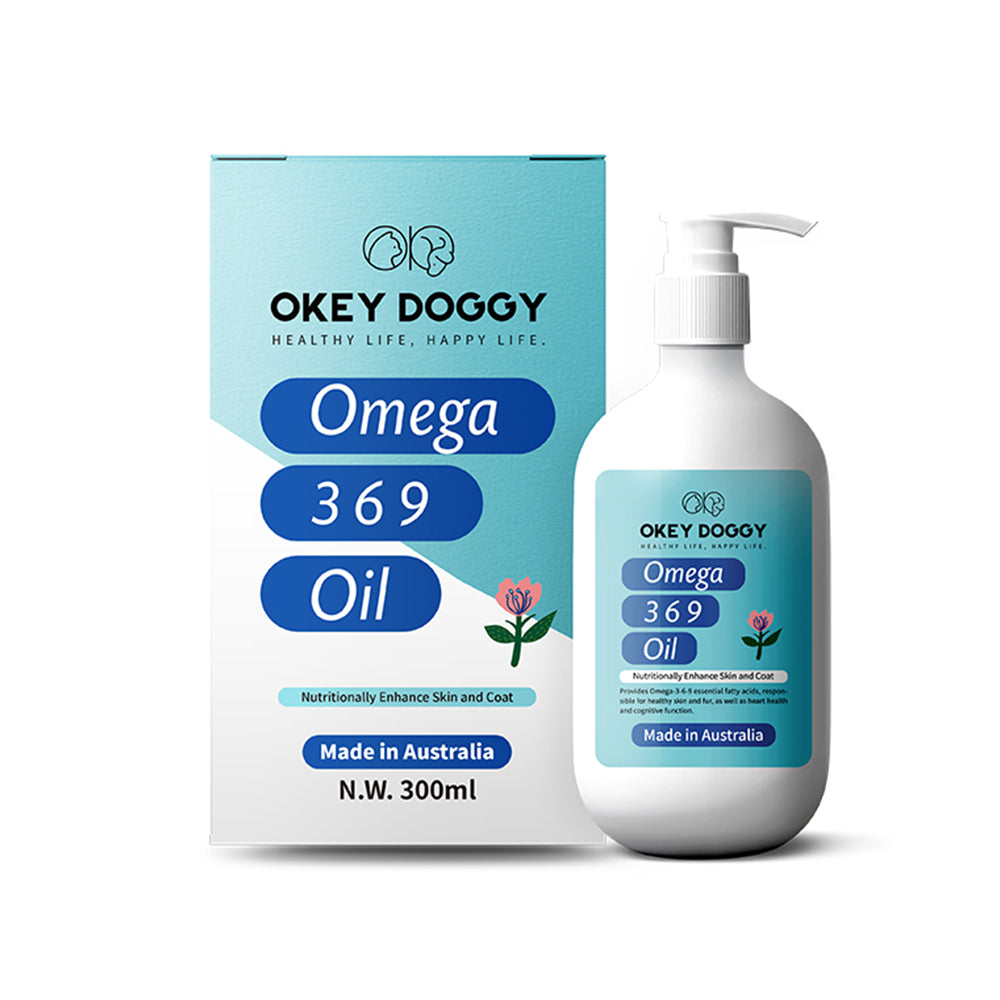OKEY DOGGY Omega 3,6,9 Oil Supplement for Cats and Dogs 300ml