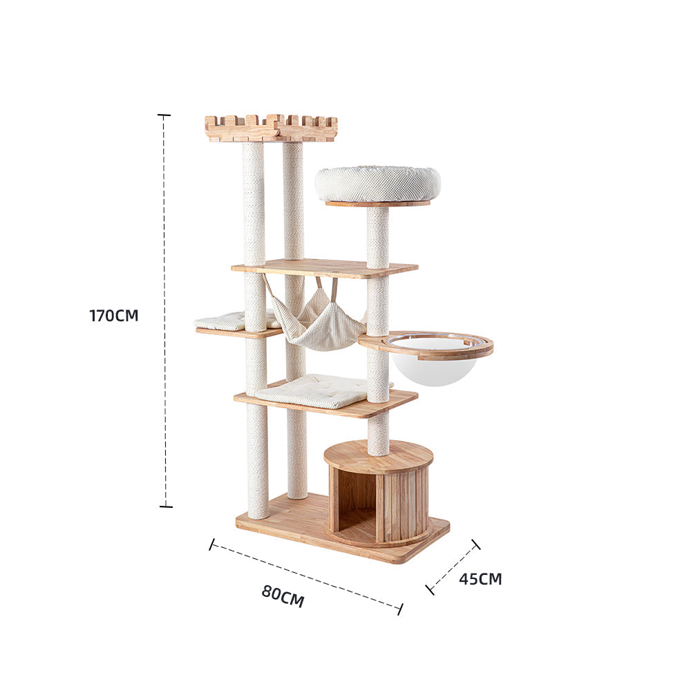 Cat Furniture: HONEYPOTCAT MZ Grand Elegance Cat Catsle With Space Capsule - 170cm