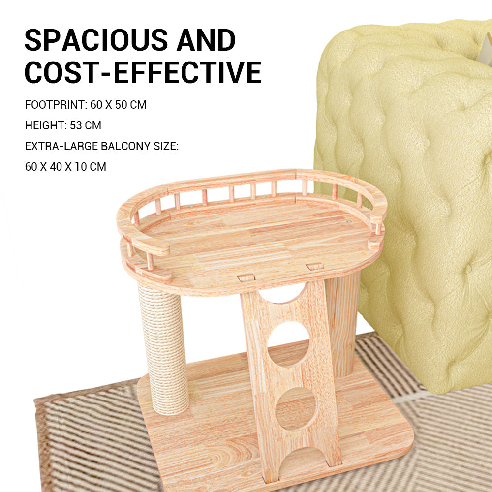 Cat Furniture: HONEYPOTCAT MZ Happy Steps Wooden Cat Tree - 53cm