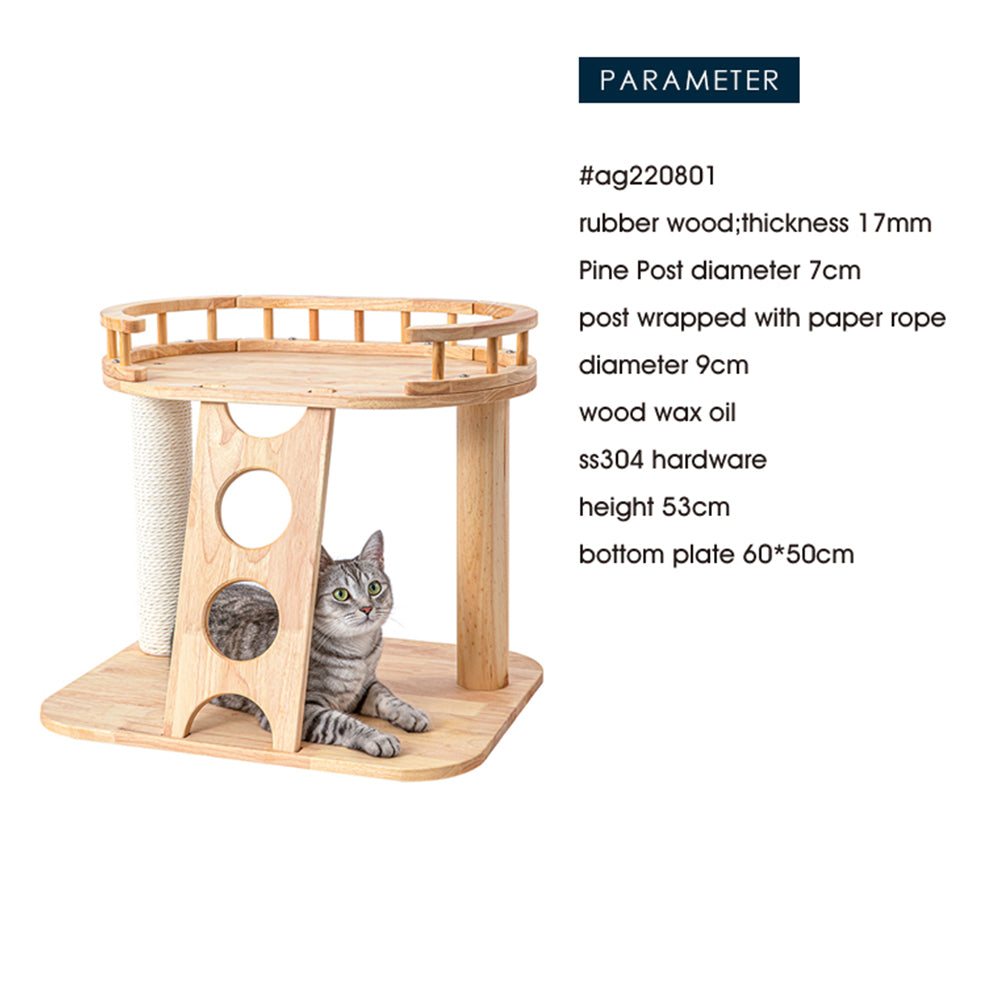 Cat Furniture: HONEYPOTCAT MZ Happy Steps Wooden Cat Tree - 53cm