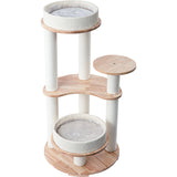Cat Furniture: HONEYPOTCAT MZ Simple Joy Wood Cat Tower - Double Delight 110cm