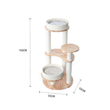 Cat Furniture: HONEYPOTCAT MZ Simple Joy Wood Cat Tower - Double Delight 110cm