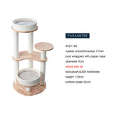 Cat Furniture: HONEYPOTCAT MZ Simple Joy Wood Cat Tower - Double Delight 110cm