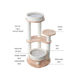 Cat Furniture: HONEYPOTCAT MZ Simple Joy Wood Cat Tower - Double Delight 110cm