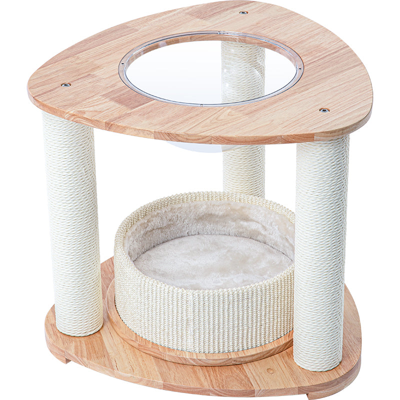 Cat Furniture: HONEYPOTCAT MZ Simple Joy Wood Cat Tower - Space Pod 52cm