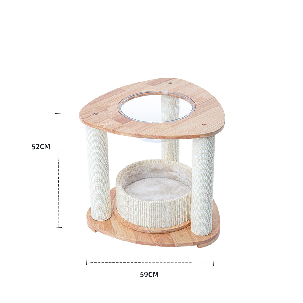 Cat Furniture: HONEYPOTCAT MZ Simple Joy Wood Cat Tower - Space Pod 52cm