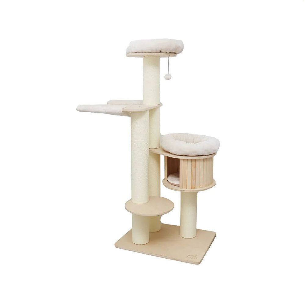 Cat Furniture: CATIO VINTAGE Solid Wood Cat Climbing Tree Post Scratcher 176cm