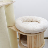 Cat Furniture: CATIO VINTAGE Solid Wood Cat Climbing Tree Post Scratcher 176cm