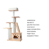 Cat Furniture: HONEYPOTCAT Elegant Wood Retreat - 146cm