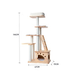Cat Furniture: HONEYPOTCAT Elegant Wood Retreat - 146cm