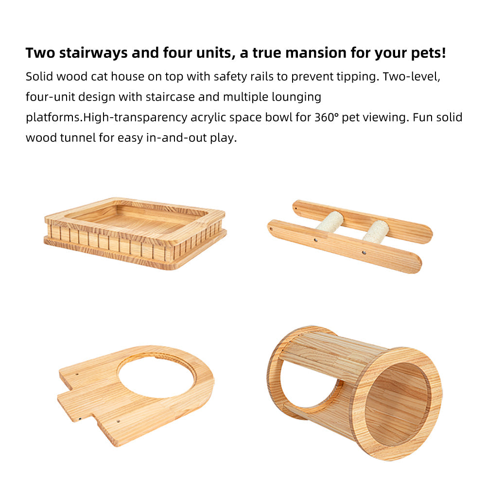 Cat Furniture: HONEYPOTCAT Majestic Wood Retreat - 176cm