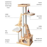 Cat Furniture: HONEYPOTCAT Majestic Wood Retreat - 176cm