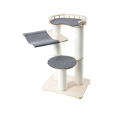 Cat Furniture: HONEYPOTCAT Leisure Loft With Hammock & Scratch Post - Gray Felt - 127cm